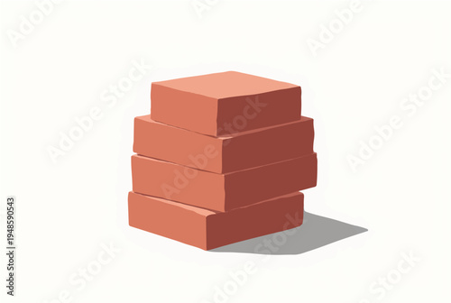 A stack of bricks. Illustration of a stack of bricks on a white background. 