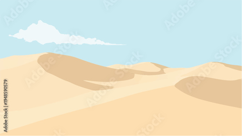 Desert landscape background. Illustration of a desert landscape. Desert dunes. 