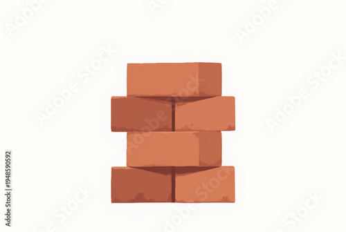 A stack of bricks. Illustration of a stack of bricks on a white background. 