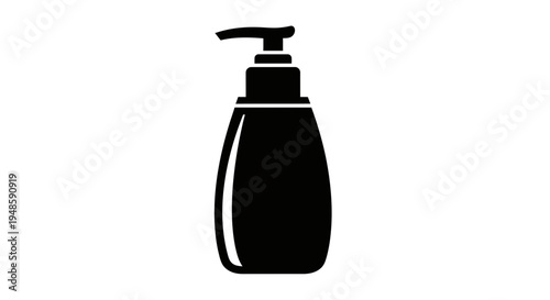 Black liquid soap dispenser icon, isolated on white background. Simple vector illustration.