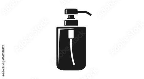 Black Liquid Soap Dispenser Icon, Simple Vector Illustration for Hygiene and Cleanliness