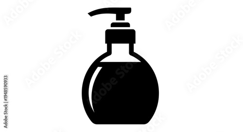 Black liquid soap dispenser icon, isolated on white background. Simple vector illustration.