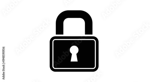 Black Padlock Icon Symbolizing Security, Privacy, and Protection