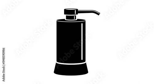 Black soap dispenser icon, isolated on white background, simple design