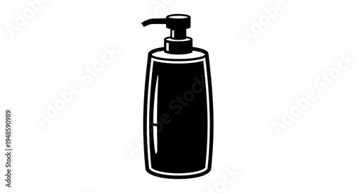 Black Soap Dispenser Icon, Minimalist Design