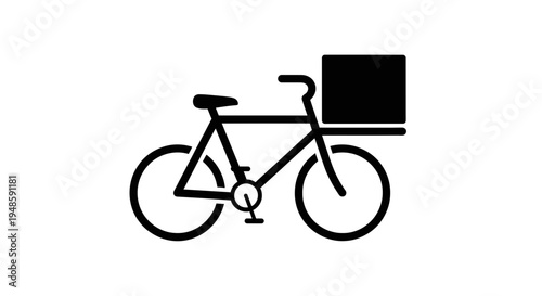 Bicycle Delivery Icon: Fast Urban Logistics and Food Courier Service