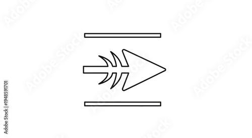 Abstract Arrow Symbol, Directional Icon, Forward Movement, Innovation Concept