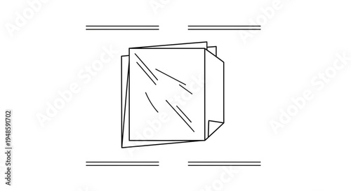 Abstract Cube with Lines and Shadows, Geometric Shape, Minimalist Design