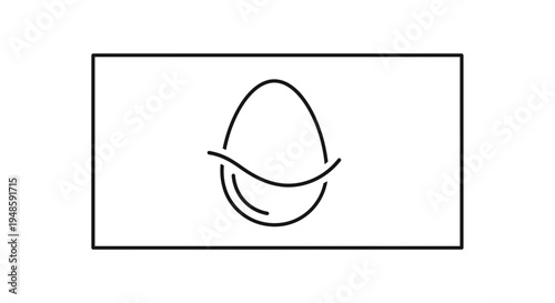 Abstract Egg Shape with Flowing Lines