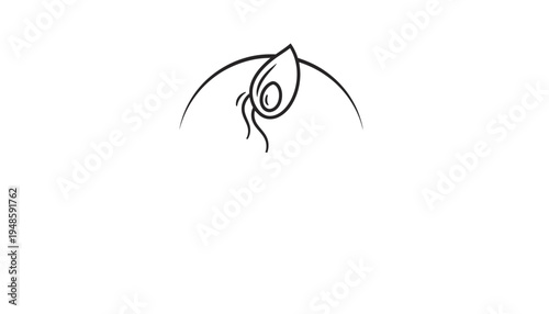 Abstract Seed Sprout Growing From Bulb on White Background