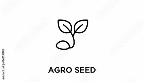 Agro Seed Logo: Sprouting Plant Icon Representing Growth and Agriculture