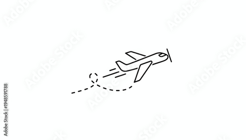 Airplane Flying, Taking Off, Departure, Travel, Journey, Flight Path Icon