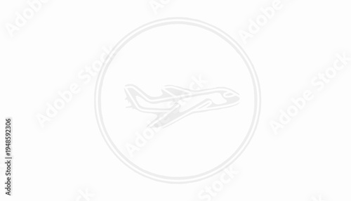 Airplane Icon in Circle, Travel and Aviation Symbol, Minimalist Design
