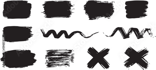 Brush stroke vector graphics and abstract shapes