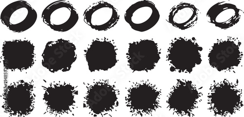 Brush stroke stamp collection