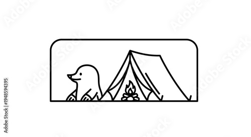 Cute Mole Camping Adventure with Campfire in Tent