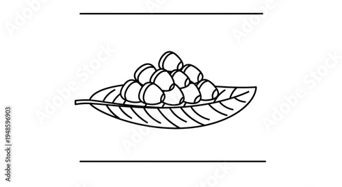 Pile of Nuts on a Leaf