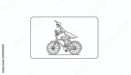 Praying Mantis Riding a Bicycle
