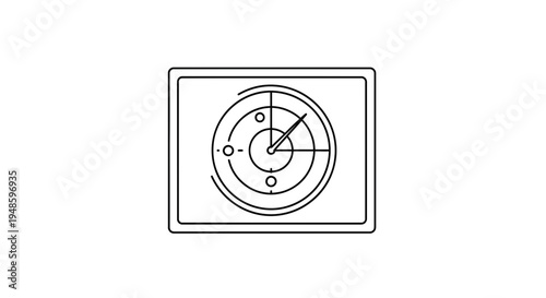 Radar Screen Icon, Navigation System, Sonar Display, Technology Concept