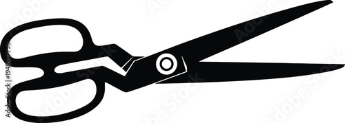 Monochrome scissors with circular handle detail in bold black and white contrast handles