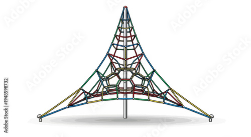 Colorful Rope Climbing Net Pyramid Playground Equipment for Outdoor Kids Fun