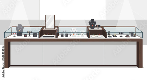 Elegant Jewelry Display Case with Assorted Ornaments 2.