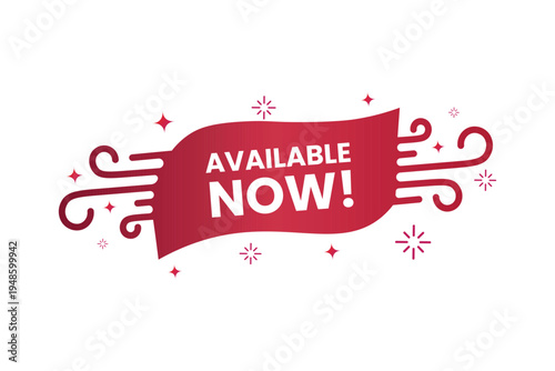 Available now promotional text banner