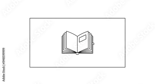 Open Book Icon, Education Symbol, Knowledge and Learning Concept