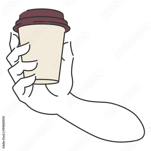 テイクアウトのコーヒーカップを持つ手5