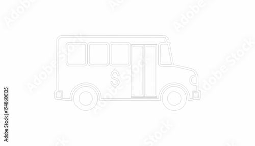 School Bus with Dollar Sign Icon, Financial Education Concept