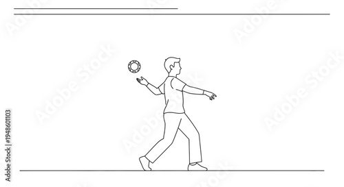 Man throwing a ball, action shot, outdoor sports, fitness, healthy lifestyle, recreation