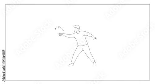 Man throwing a ball, motion blur, sports, active lifestyle, outdoor activity, illustration