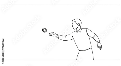 Man throwing a ball, sports, outdoor activity, recreation, fitness, healthy lifestyle