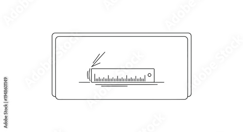 Measuring tool on a digital screen, concept of digital measurement and precision