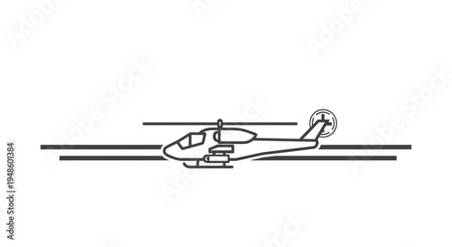 Helicopter Outline Icon Vector Graphic