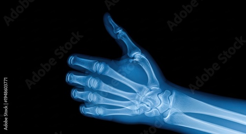 X-ray of a human hand giving a 