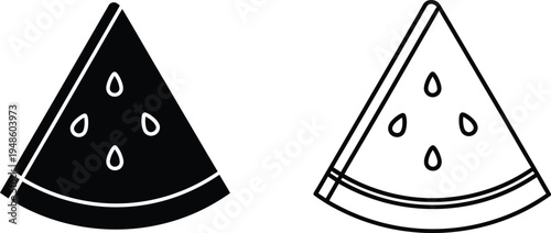 Watermelon Slice Icon Set Vector Illustration Vector