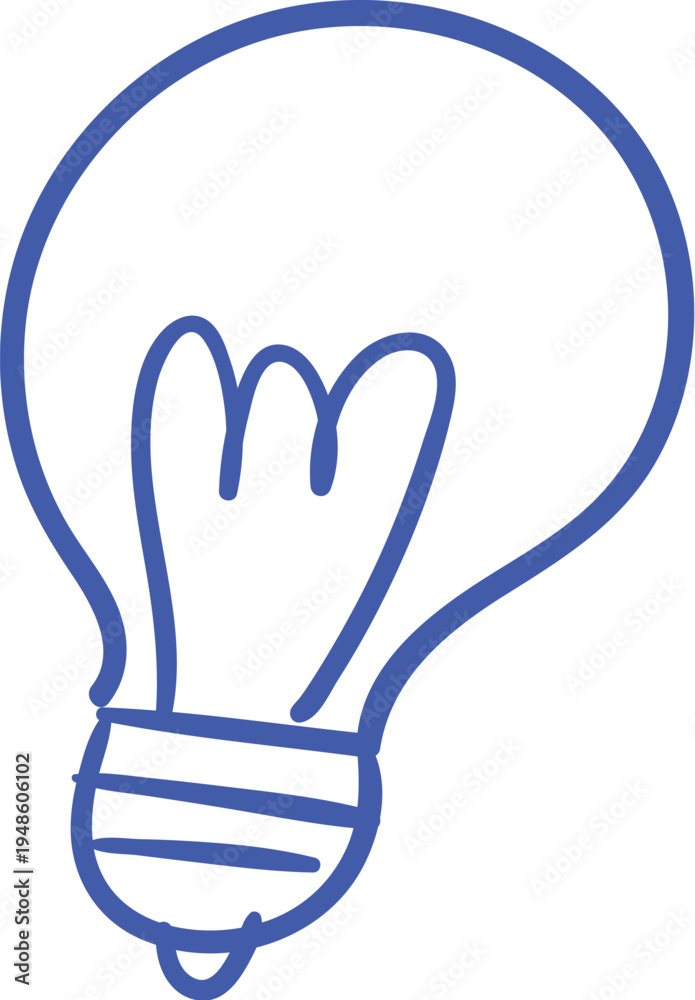 Obraz premium Hand-drawn Light Bulb Idea Concept