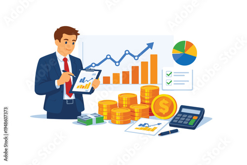 Two Businessmen Presenting Data Analysis During a Meeting