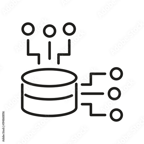 Database Data Distribution Icon ,Server Data Sharing Network Technology Symbol Vector EPS,Database Network System Icon ,Data Transfer and Sharing Symbol..eps