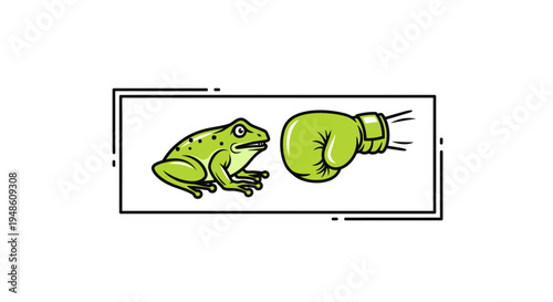 Frog vs Boxing Glove: Funny Animal Combat Concept