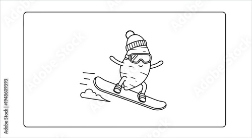 Funny Carrot Snowboarding