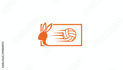 Fast Rabbit Volleyball Logo Icon