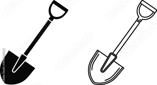 Garden Shovel Icon Set Vector