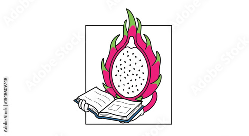 Dragon Fruit Reading Book Illustration