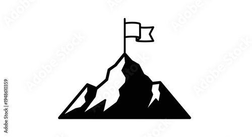 Mountain Peak Summit Success Flag