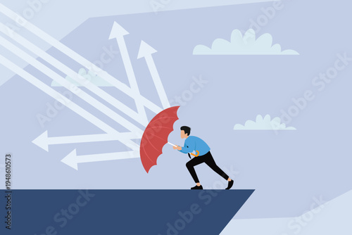 Business Challenges and Resilience 2d flat vector illustration