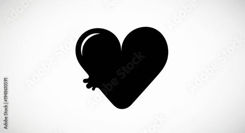 Melting Heart Black Silhouette Icon, Love Symbol Dripping, Emotional State