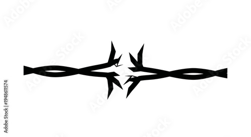 Broken Barbed Wire Symbolizing Freedom, Escape, and Overcoming Obstacles