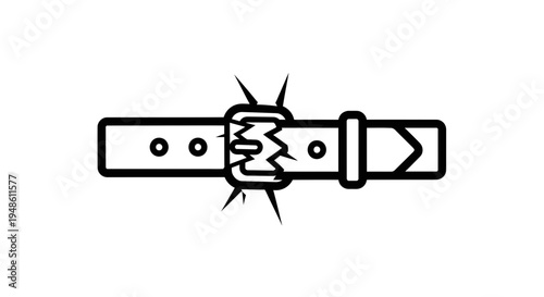 Broken Belt Buckle Icon - Symbol of Failure, Stress, and Disconnect